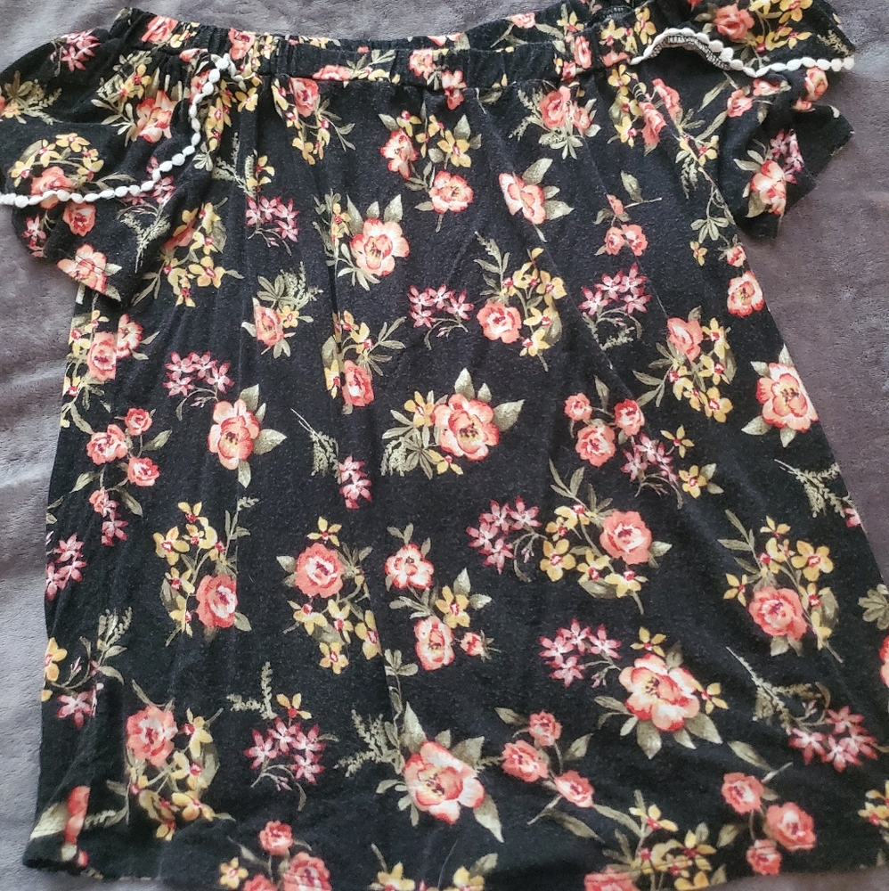 Floral off the shoulder shirt